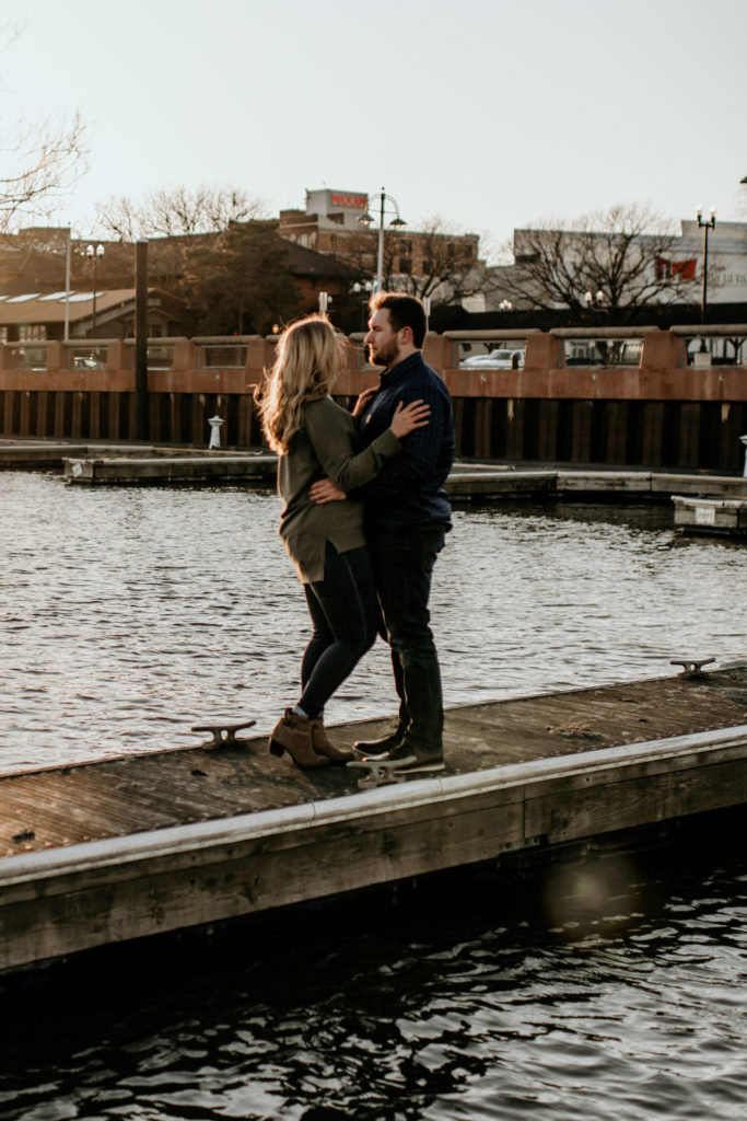 Engagement session at The Riverfront in Downtown Peoria Illinois